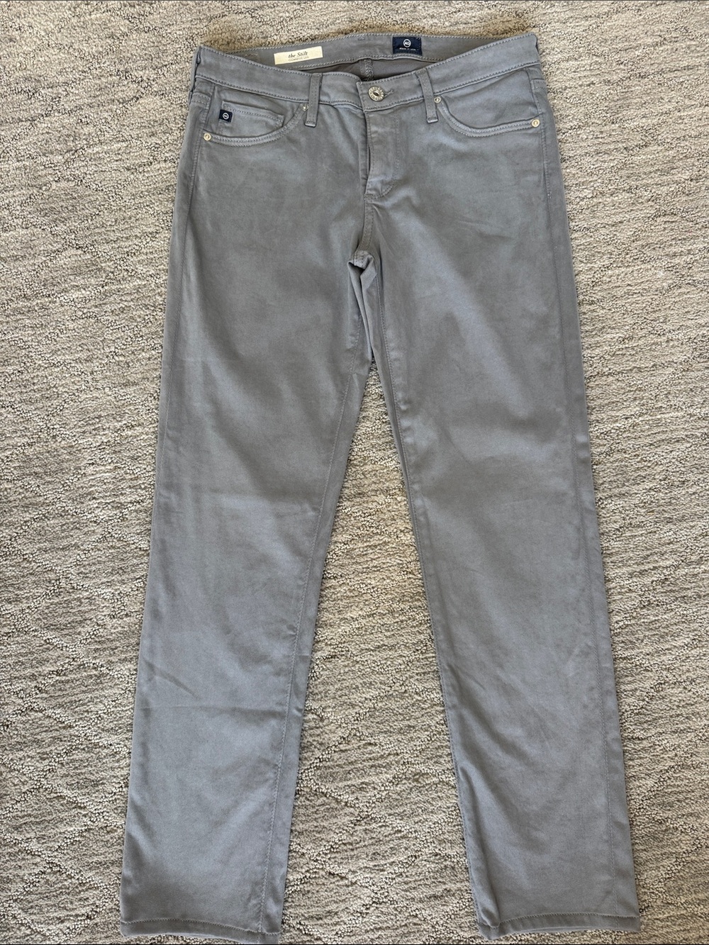 AG Adriano Goldschmied The Stilt cigarette leg pants in slate gray